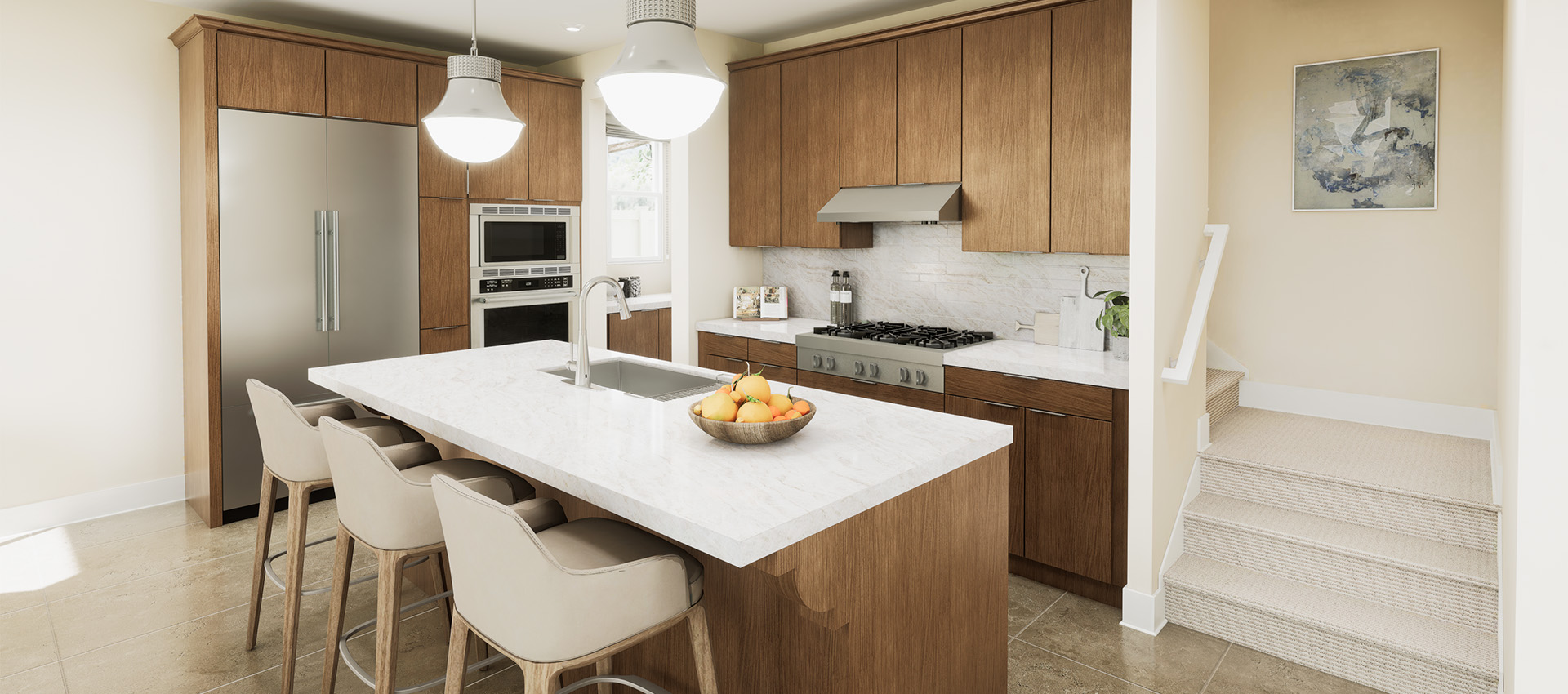 Image of a plan 3 kitchen at 26Tides