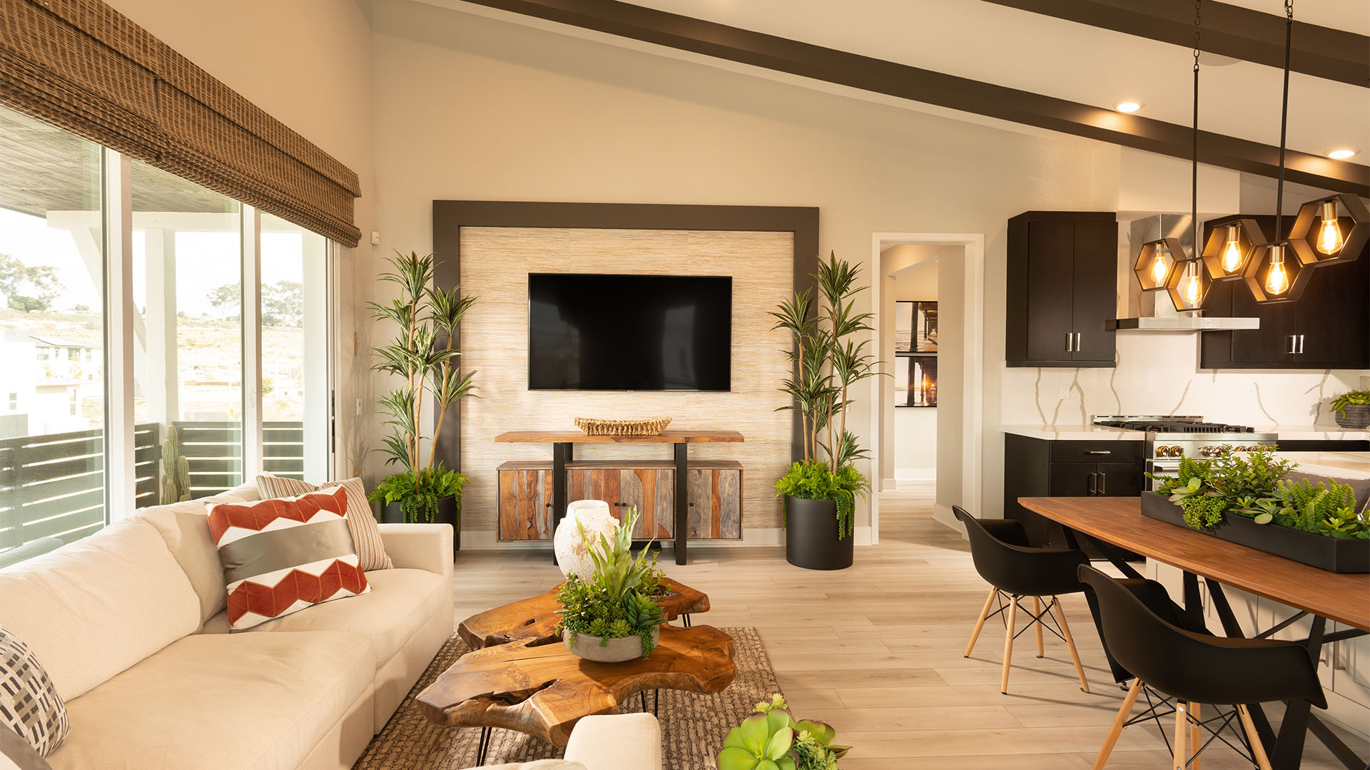 Interior image of the plan 3 living room at DORSEY