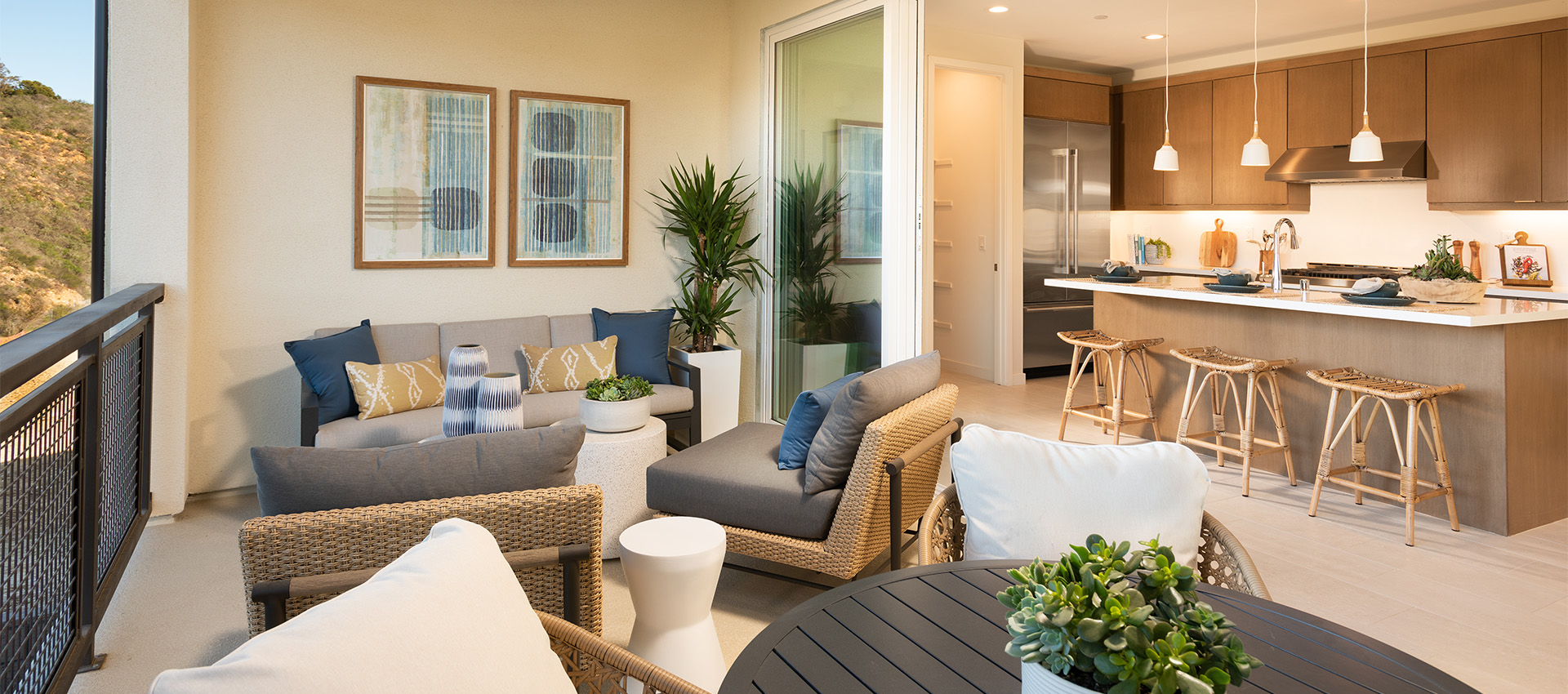 Image of the outdoor living space in Plan 3 at AERO