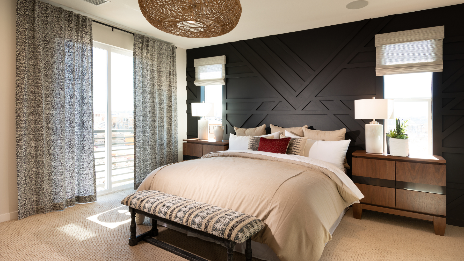 Image of the master bedroom in the plan 1 at AERO at 3Roots