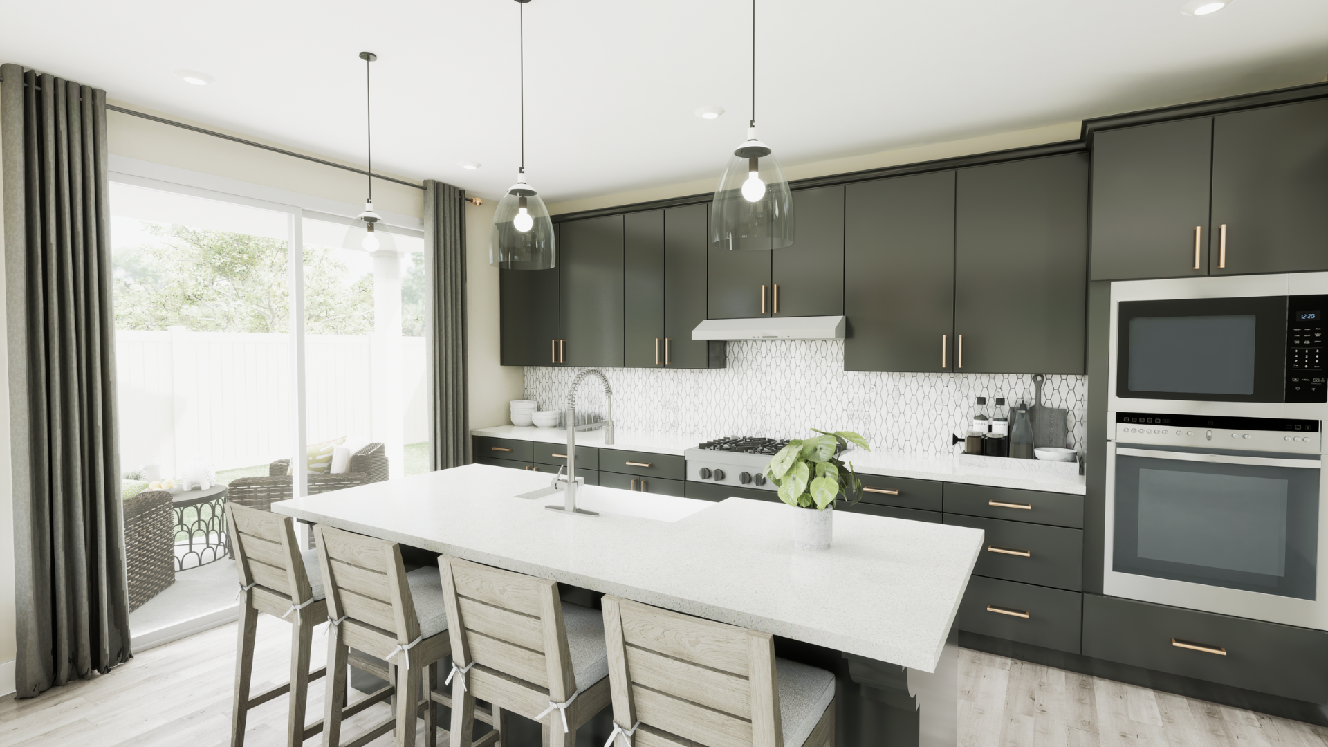 Rendering image of the kitchen in plan 5 at 26Tides