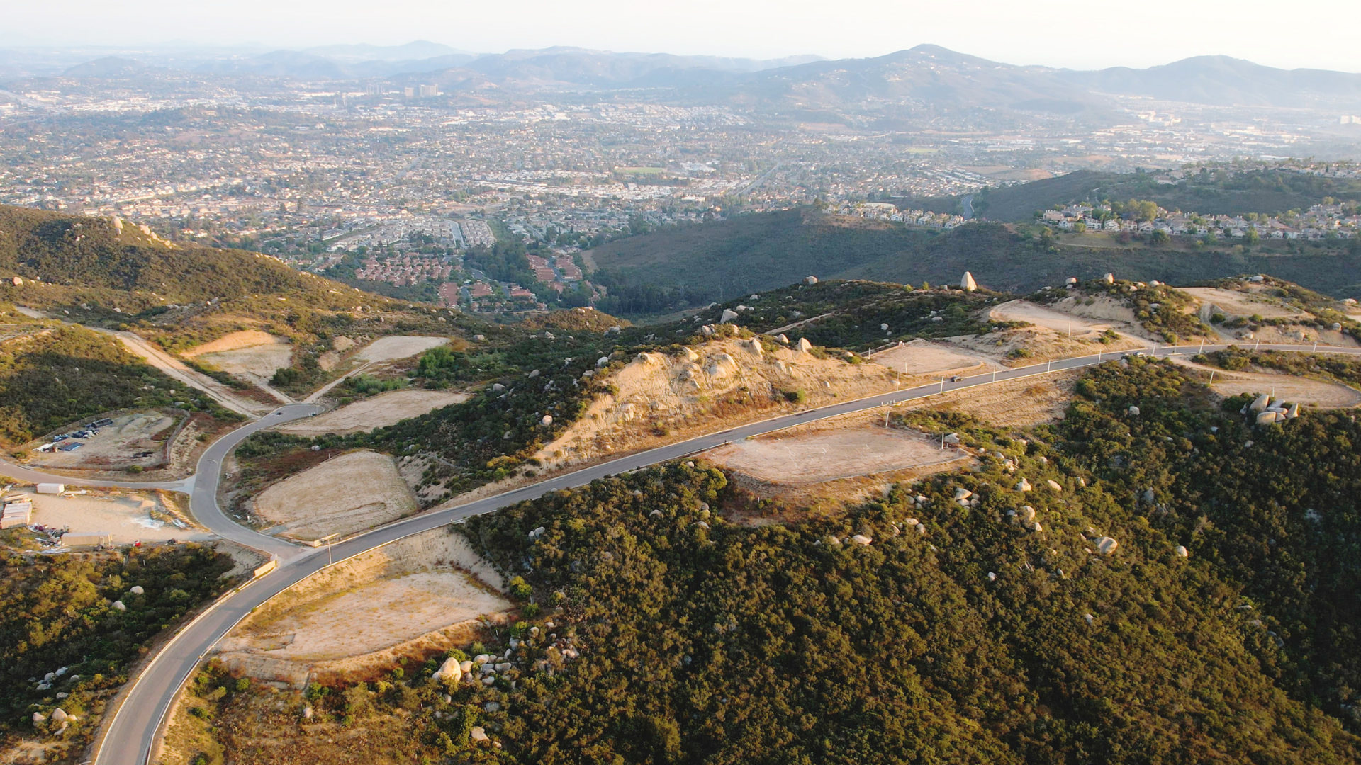 Drone image from above Mountain House in Escondido